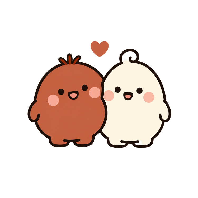 Pip and Mo, leaning on each other